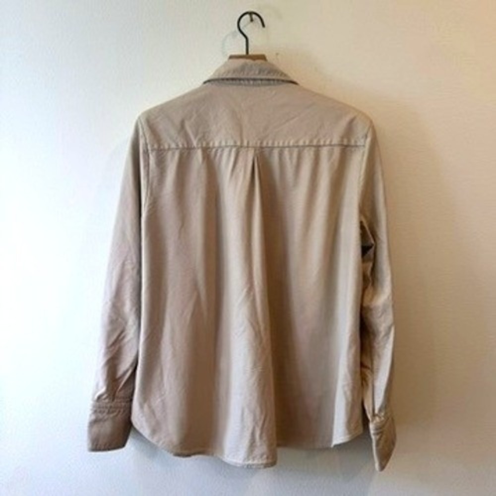 Sara Battaglia Women's Faux Leather Button-Down Shirt Top Made in Italy IT 46 - Picture 5 of 7